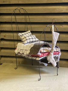 Handmade Wire Miniature Bed