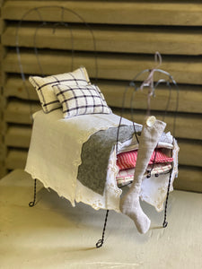 Handmade Wire Miniature Bed