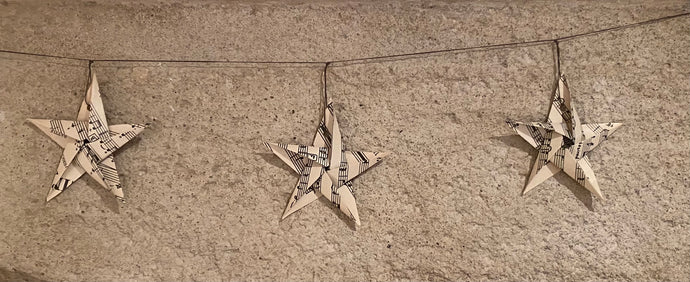 Handmade Manuscript Origami Star Garland