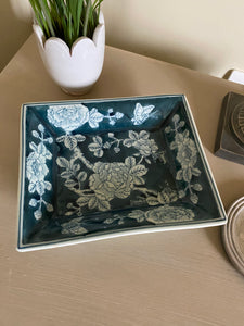 Indigo Fleurs Trinket Tray