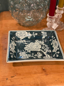 Indigo Fleurs Trinket Tray