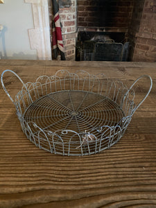 Small Round Wire Tray with handles