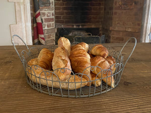 Large Round Wire Tray with handles