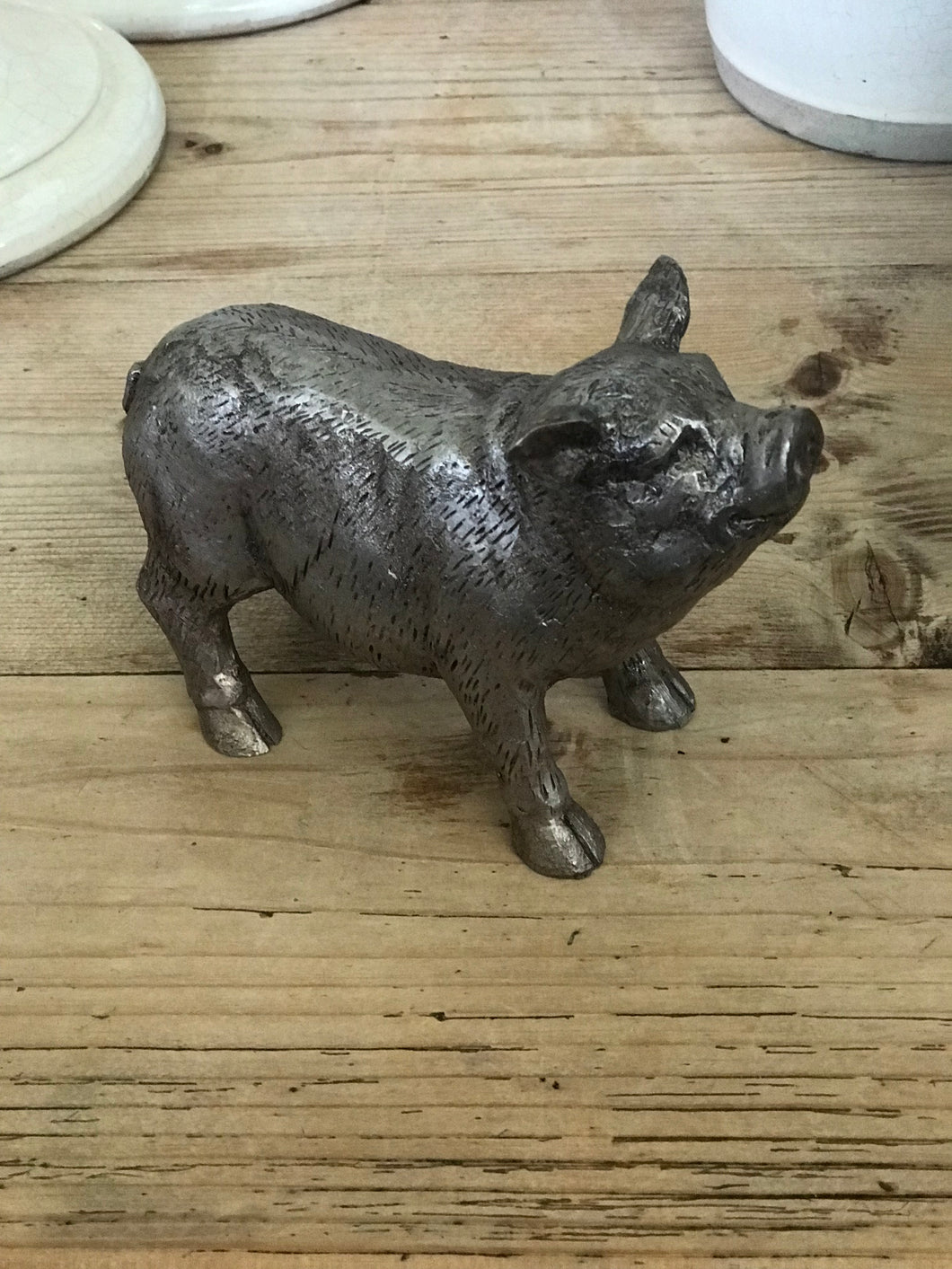 Pewter Finish Pig