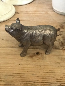 Pewter Finish Pig