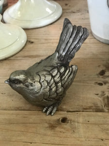 Pewter Finish Sitting Bird