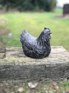 Large Bronze Finish Hen