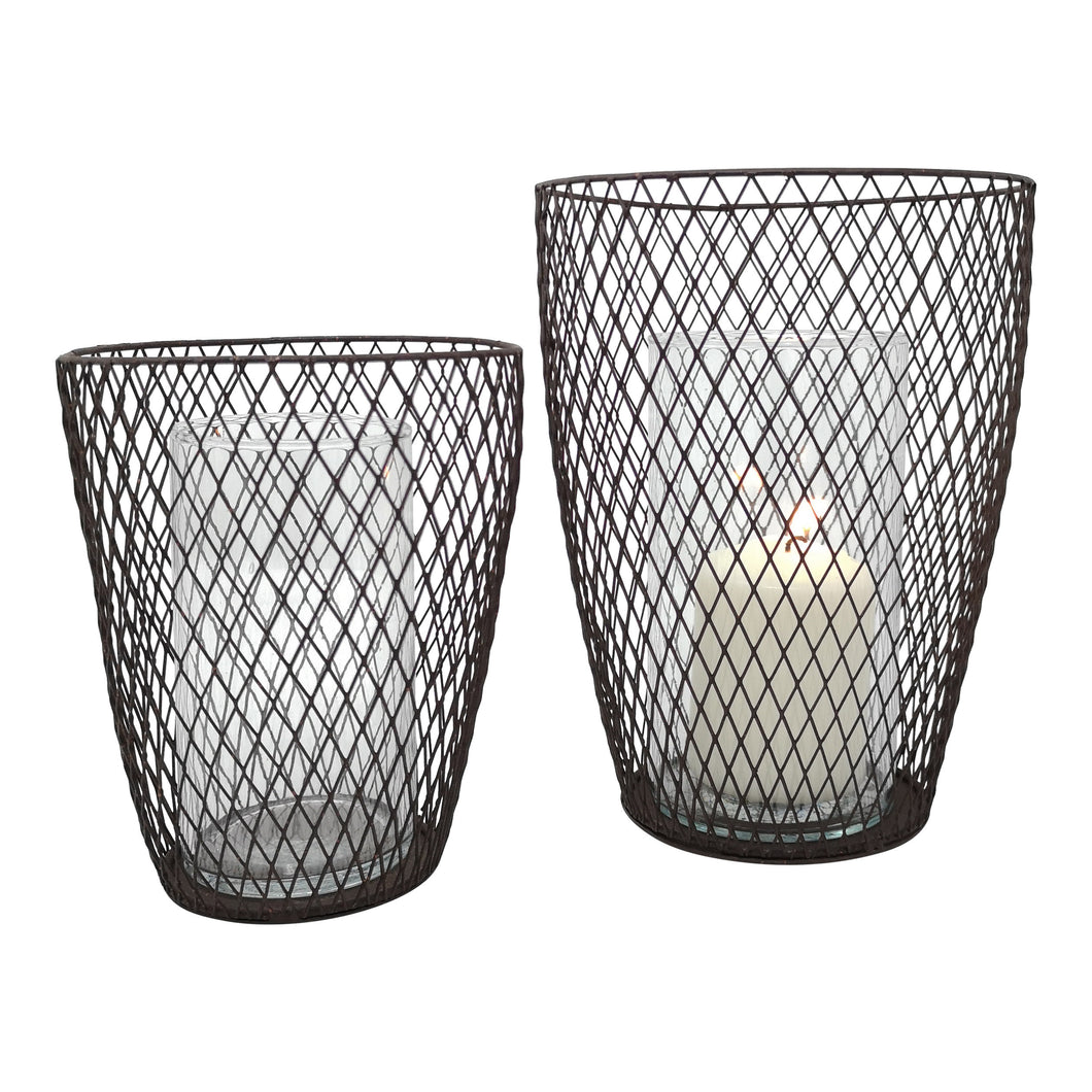 Wire Pontevedra Hurricane Candle Holders